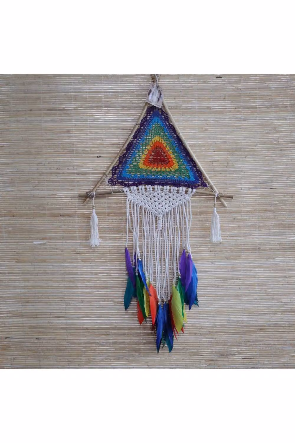 KDMD Bali Dreamcatcher Large Multi Pyramid Boho Geometric Textile Wall Decor in Multicolour – 2