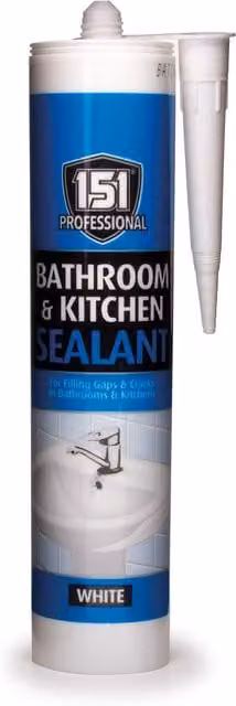 151 Pro Mould Resistant Bathroom and Kitchen Sealant, White, 310ml
