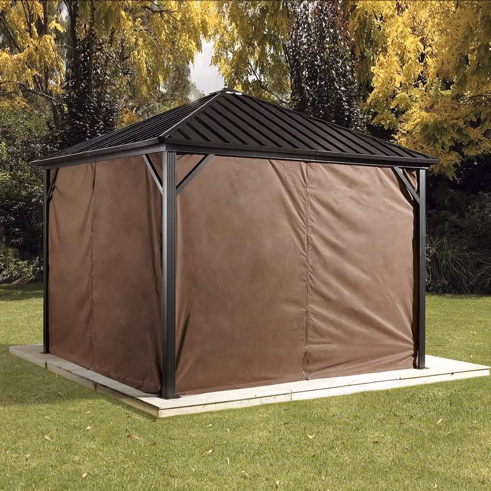 Rowlinsons Brown Polyester Curtains for Sojag Gazebo, W: 300 cm, H: 201.93 cm – 2