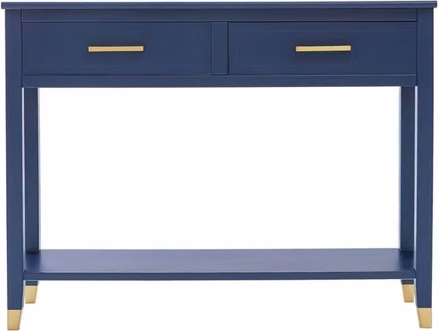Cabinet Bits Palazzi 2 Drawer Console Table in Navy Blue