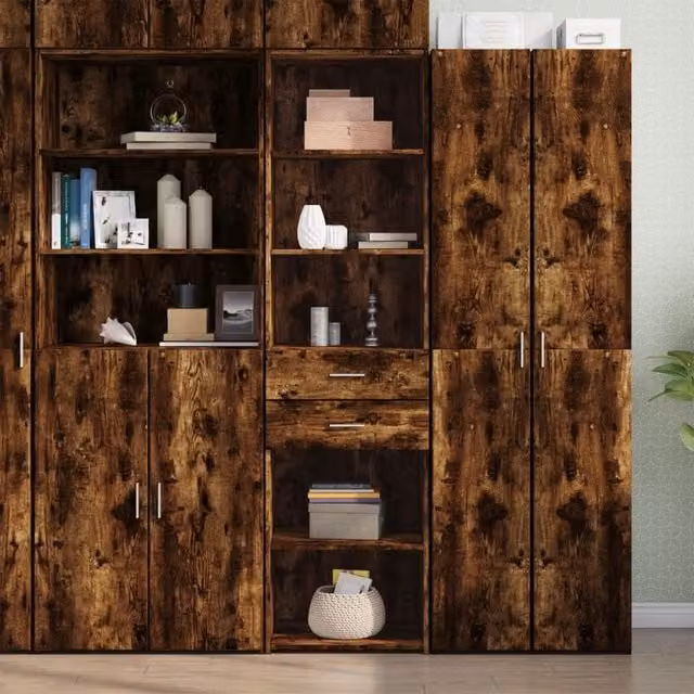 Berkfield Home Smoked Oak Highboard in Brown, W: 50 cm, D: 42.5 cm, H: 185 cm – 1