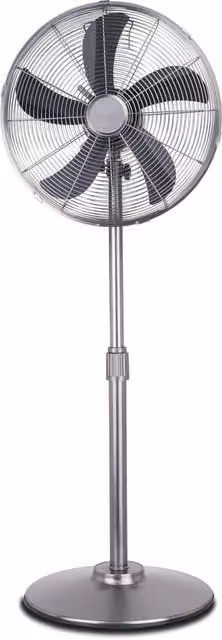 Air Pro Grey Metal Oscillating Pedestal Fan with Adjustable Height