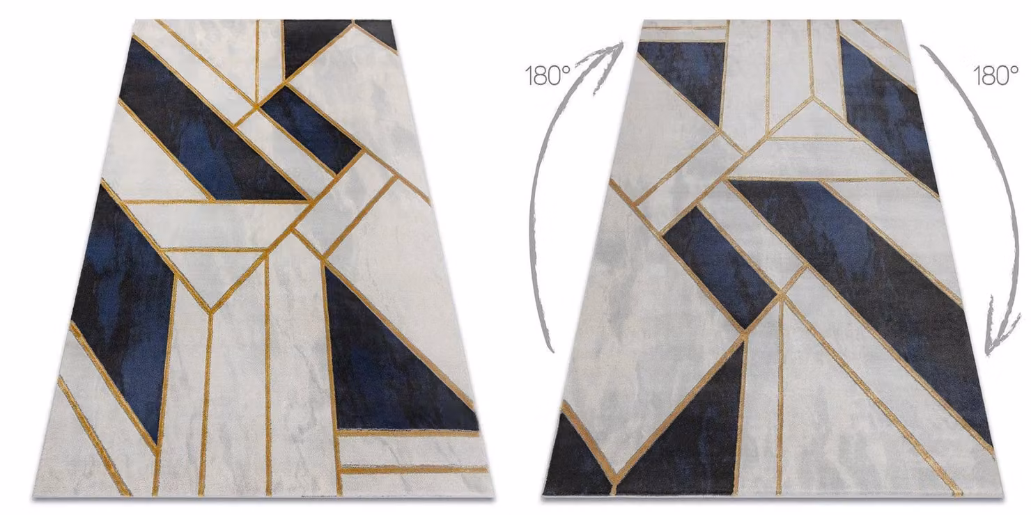 RugsX Emerald Blue Geometric Rectangular Rug, W: 120 cm, D: 170 cm – 2