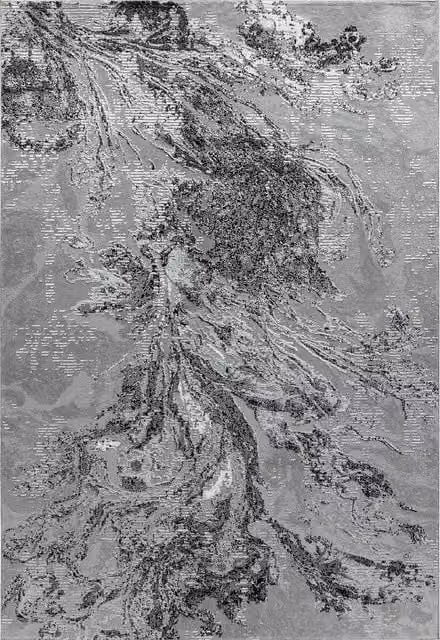Desire Rugs Serenity Modern Abstract Area Rug in Black and Grey, W: 200 cm, L: 290 cm