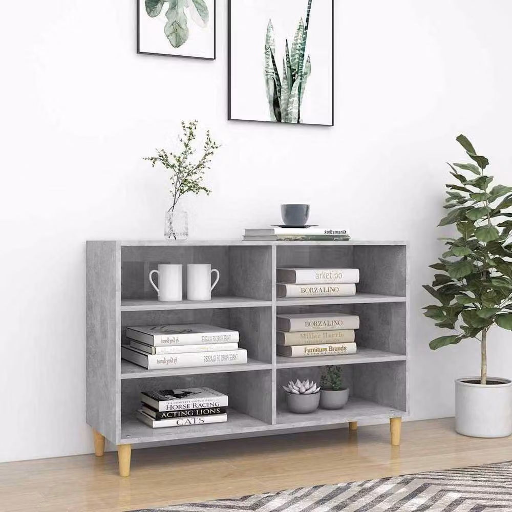 Berkfield Home Scandinavian Sideboard in Concrete Grey, W/D/H: 103.5 x 35 x 70 cm – 2