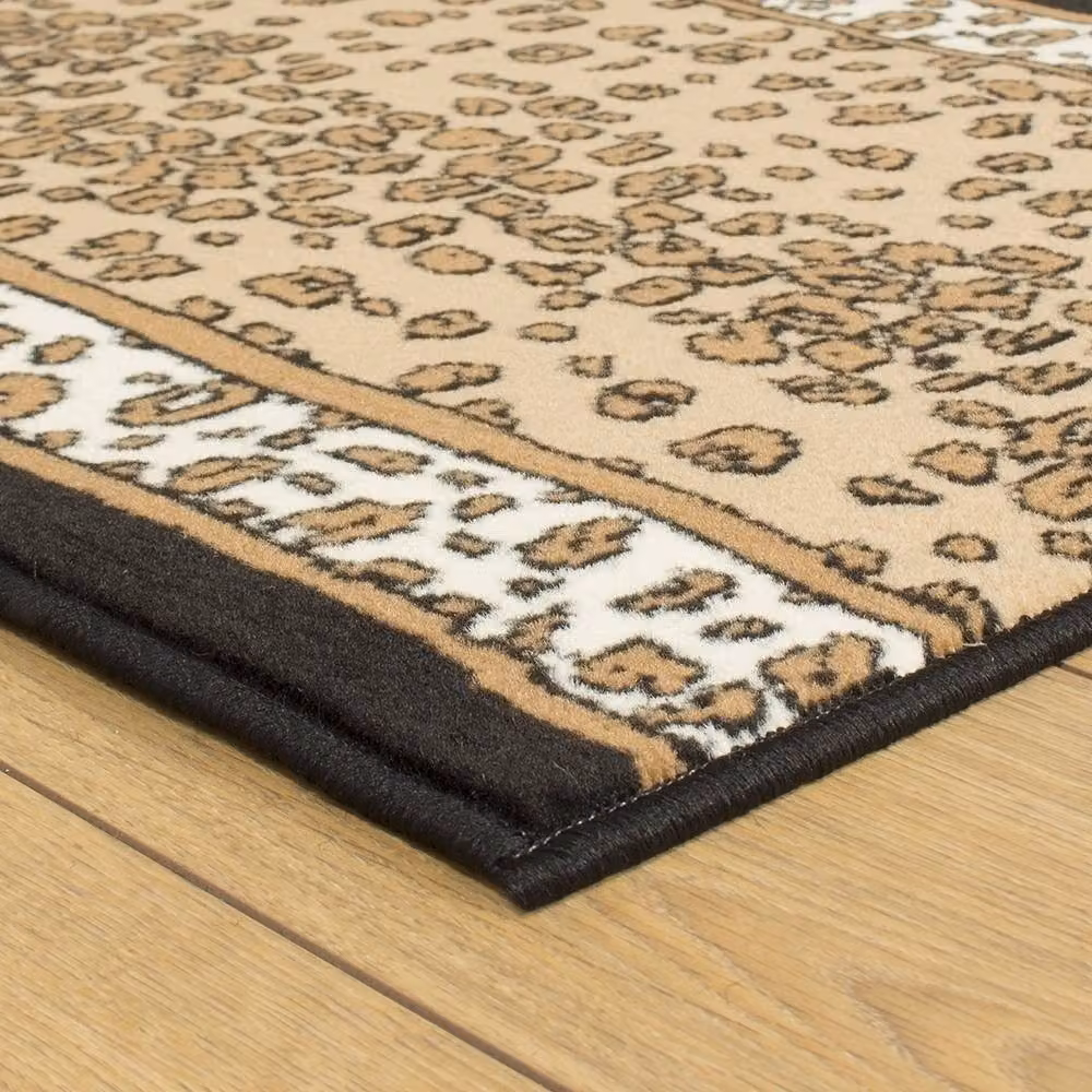 runrug Leopard Print Hallway Carpet Runner Rug in White, W: 60 cm, L: 210 cm – 3