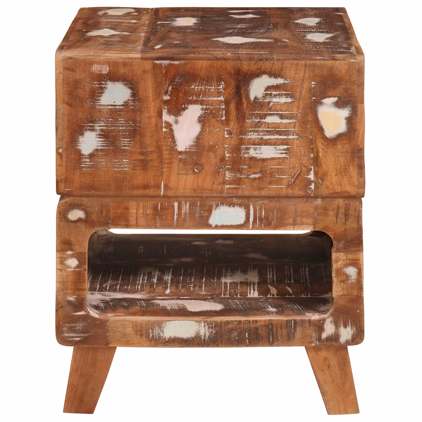 Berkfield Home Multicolour Rustic Reclaimed Wood End Tables W/D/H: 40 x 40 x 49 cm – 3