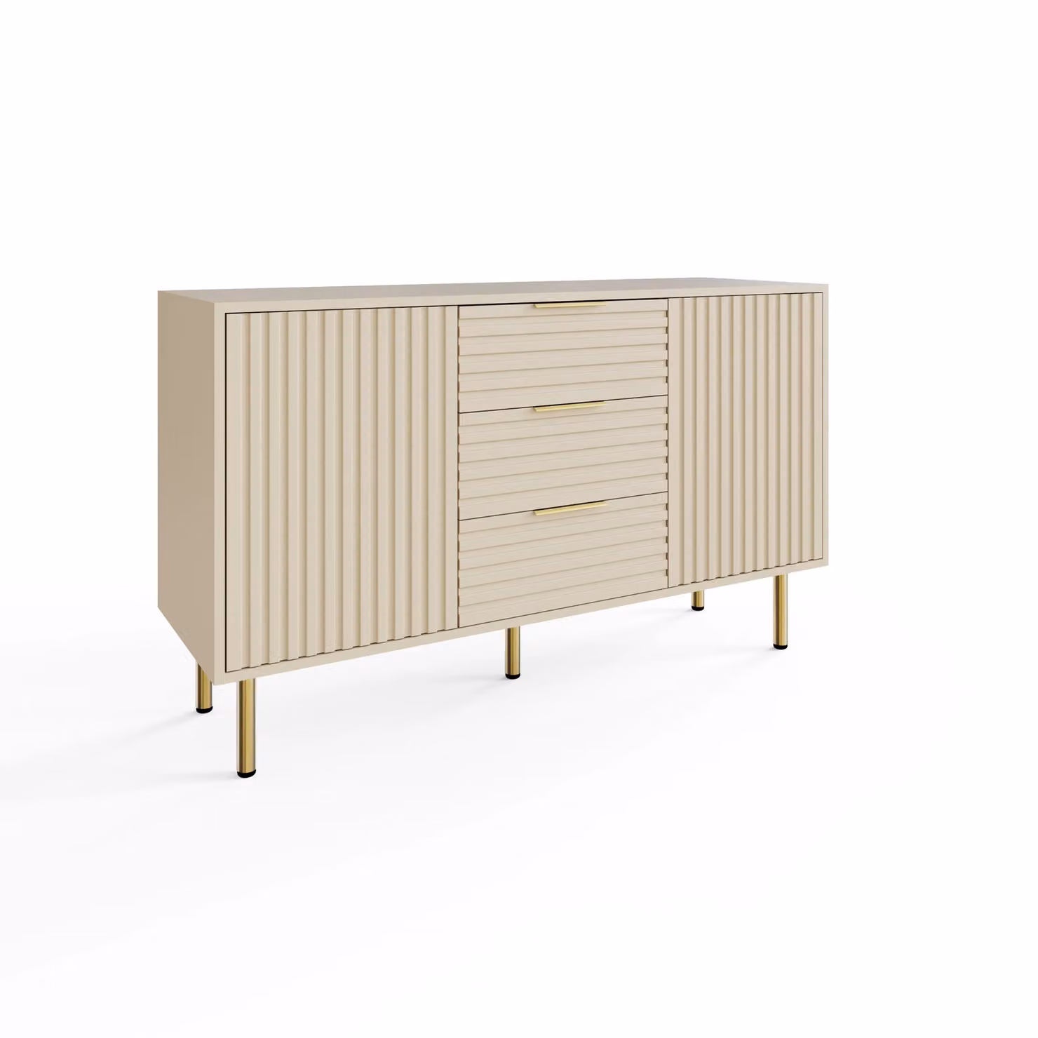 GFW Nervata Modern Sideboard in Ivory with 2 Doors and 3 Drawers – 2