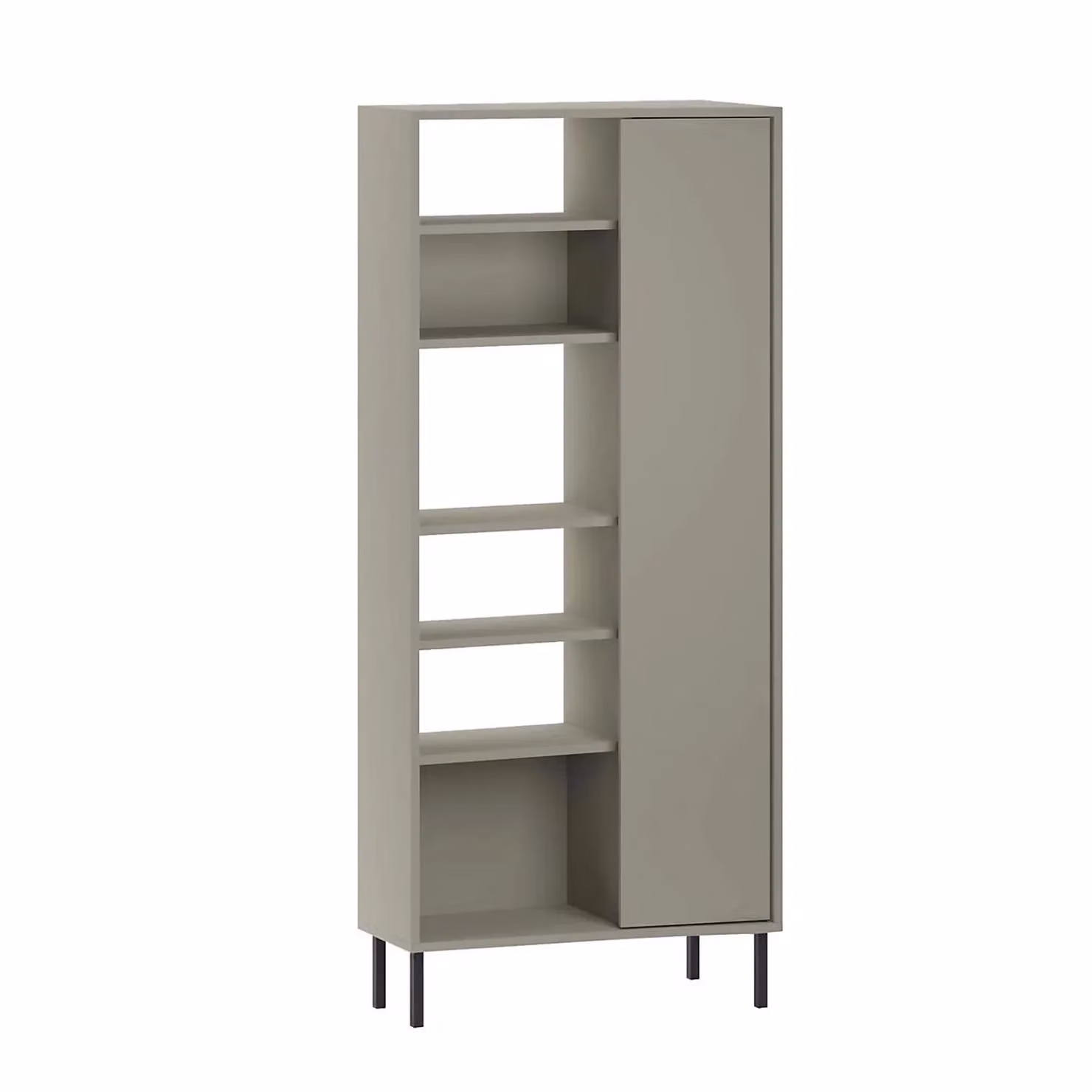 FWStyle 5 Tier Curved Bookshelf Storage Unit in Green and Black Metal – 2