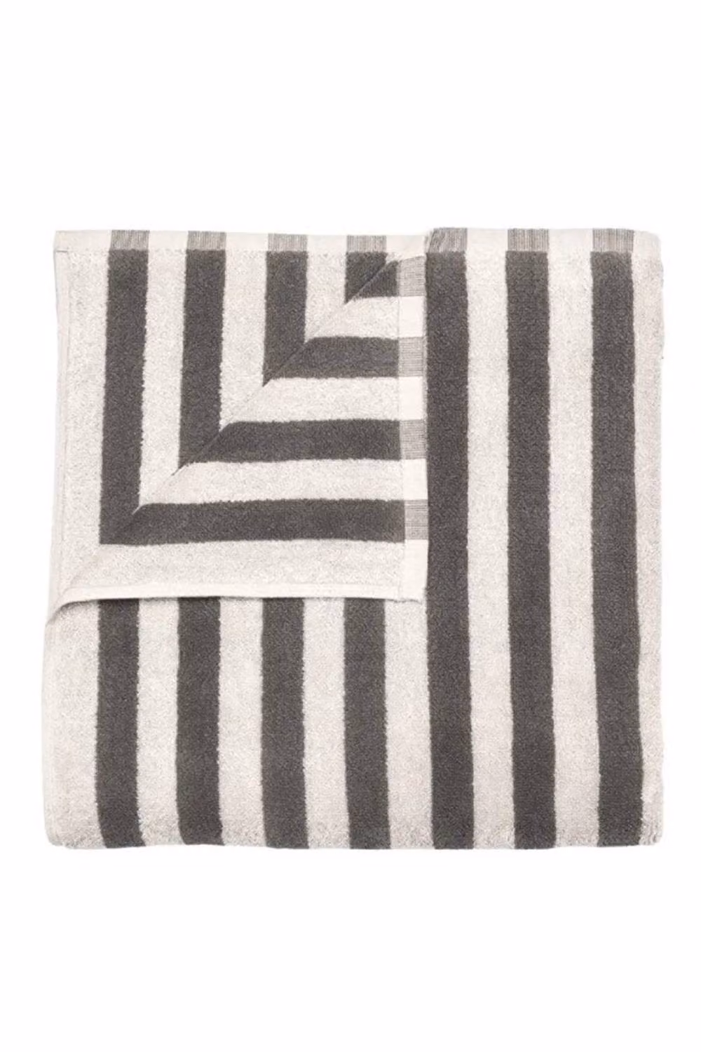 Blomus ARTO Set of 2 Striped Cotton Terry Guest Towels in Dark Grey Moonbeam/Magnet, W/D/H: 50 x 30 x 30 cm – 2