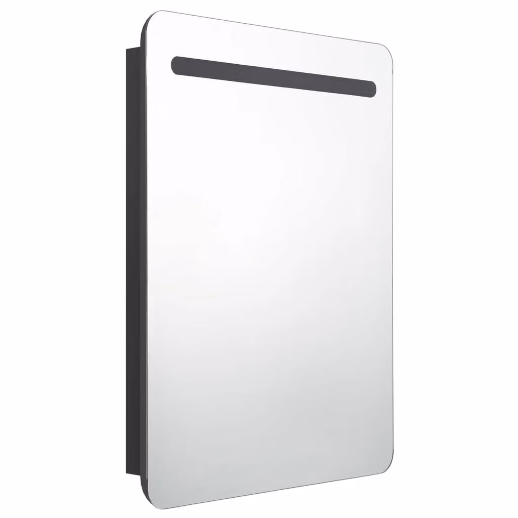 Berkfield Home Modern LED Bathroom Mirror Cabinet in Black, W/D/H: 60 x 11 x 80 cm – 2