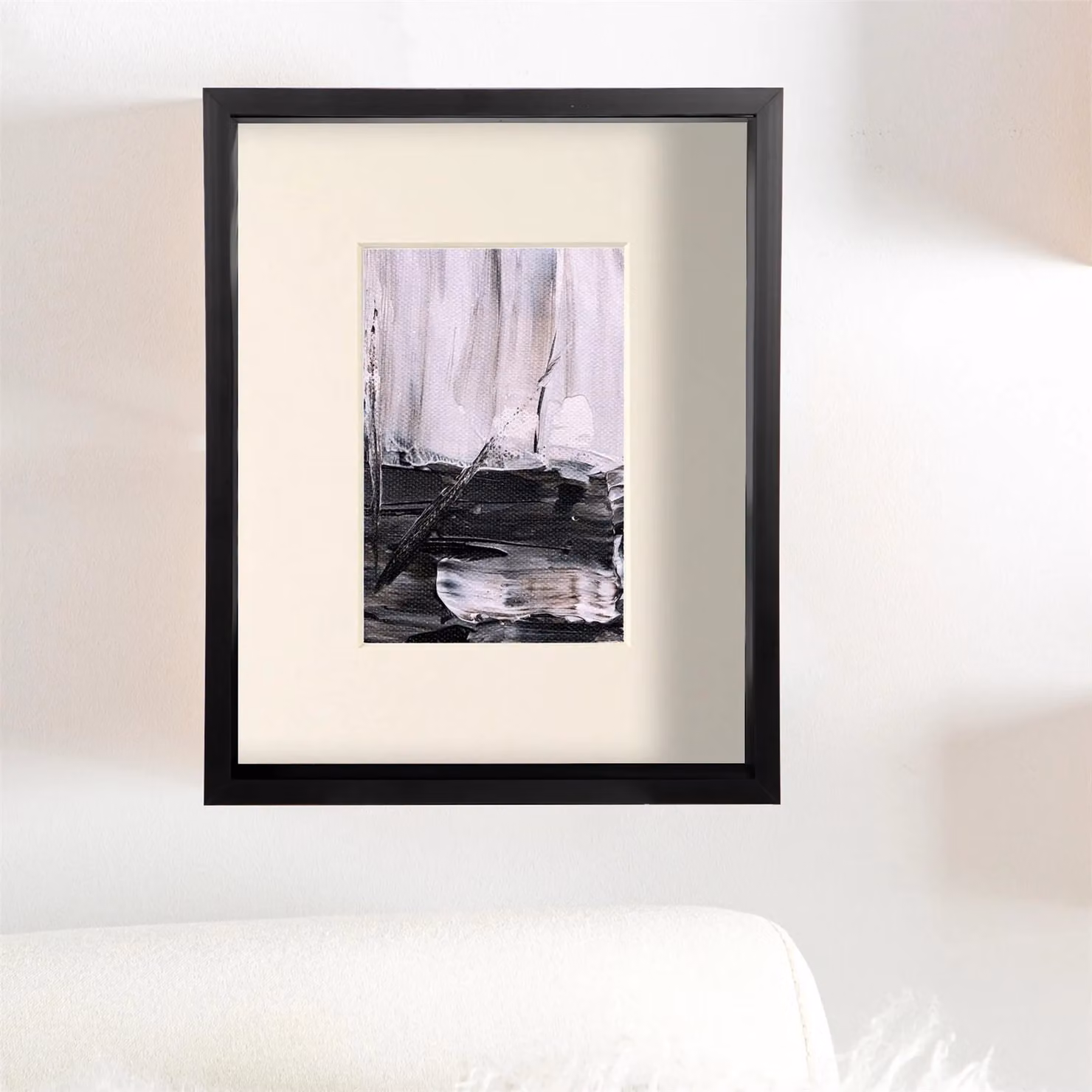 Nicola Spring Black 3D Deep Box Photo Frame with Ivory Mount, W/H: 25.4 x 25.4 cm – 3