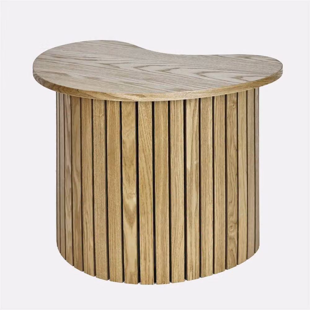 OHS Madison Irregular Oval Ribbed Side Table in Light Oak – 2