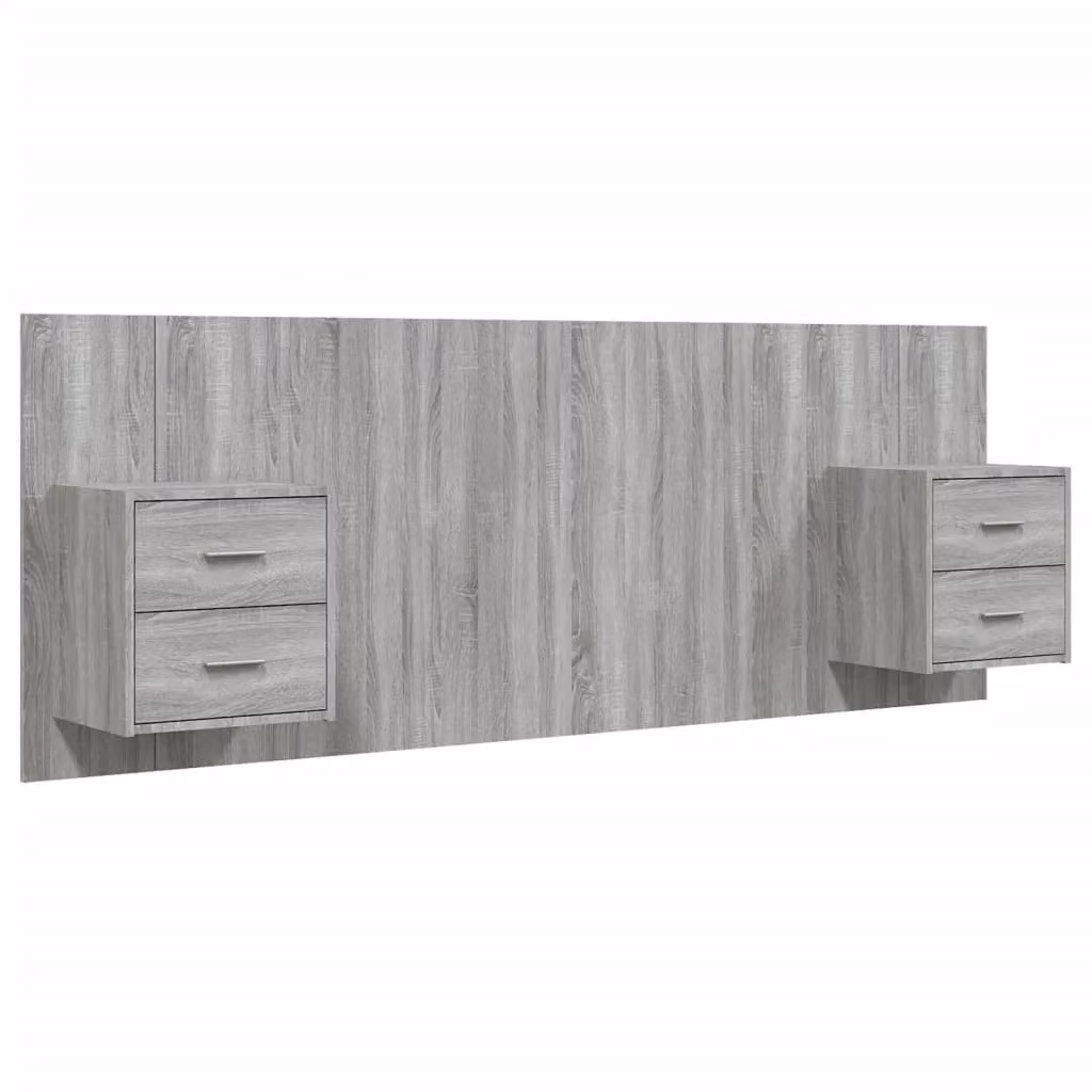 Berkfield Home Bed Headboard with Integrated Nightstands in Grey Sonoma Engineered Wood – 2