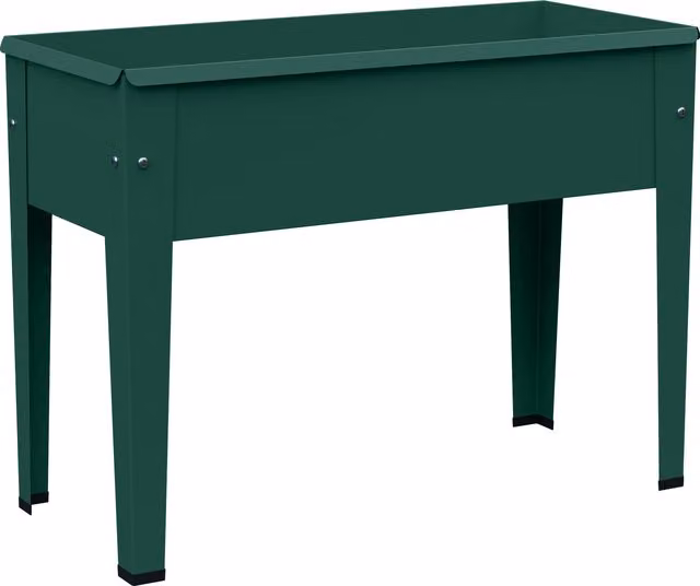 Outsunny Metal Raised Garden Bed on Legs with Drainage Hole and Foot Covers, Green