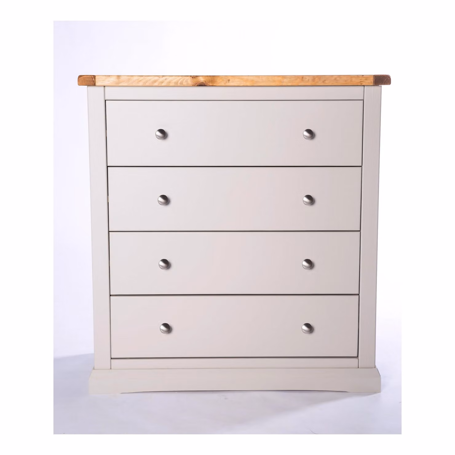 Cabinet Bits Loreo 4 Drawer Chest of Drawers in Light Grey with Silver Knobs – 2