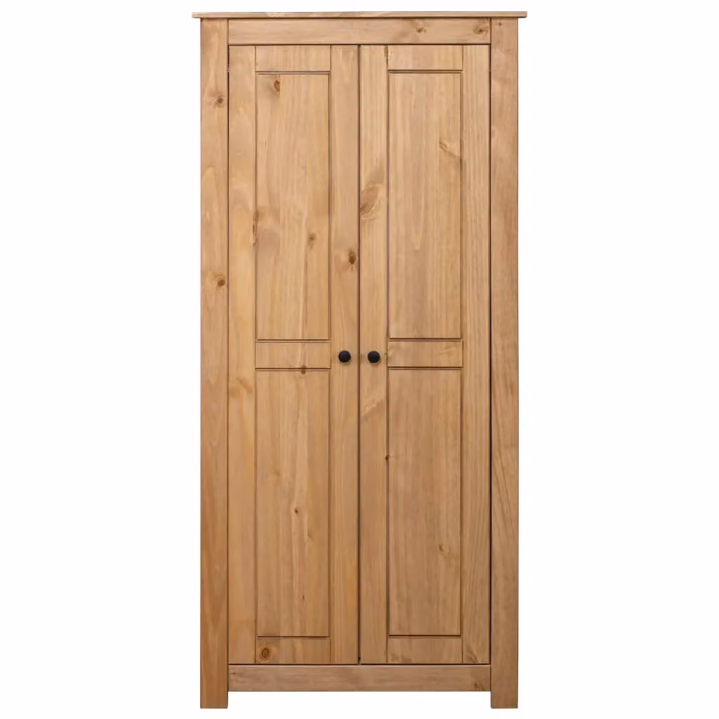 Berkfield Home Panama Range Solid Pine Wardrobe in Brown, W/D/H: 80 x 50 x 171.5 cm – 2