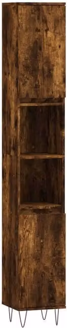 Berkfield Home Smoked Oak Bathroom Cabinet in Brown, W/D/H: 30 x 30 x 190 cm