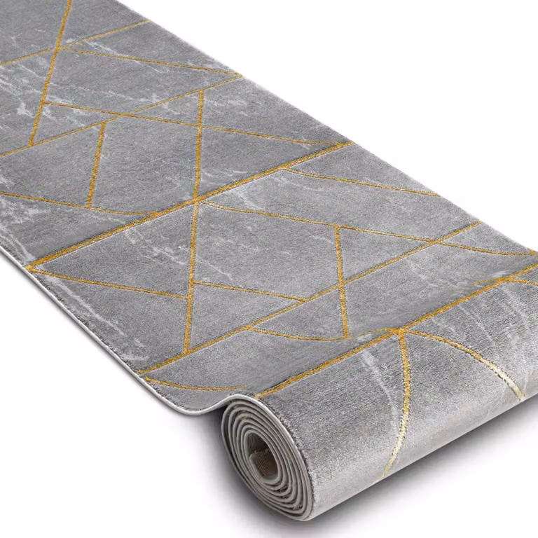 RugsX Exclusive Emerald Geometric Runner in Grey, W: 80 cm x L: 100 cm