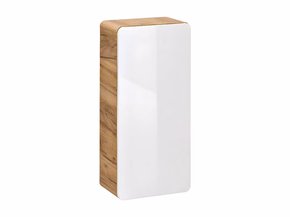 Vente-unique ARUBA Natural and White Bathroom Column in Light Oak, W/D/H: 35 x 22 x 75 cm – 2