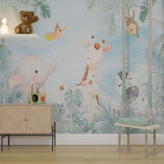 Superfresco Easy Circle of Life Blue Floral Mural, W: 300 cm, H: 280 cm