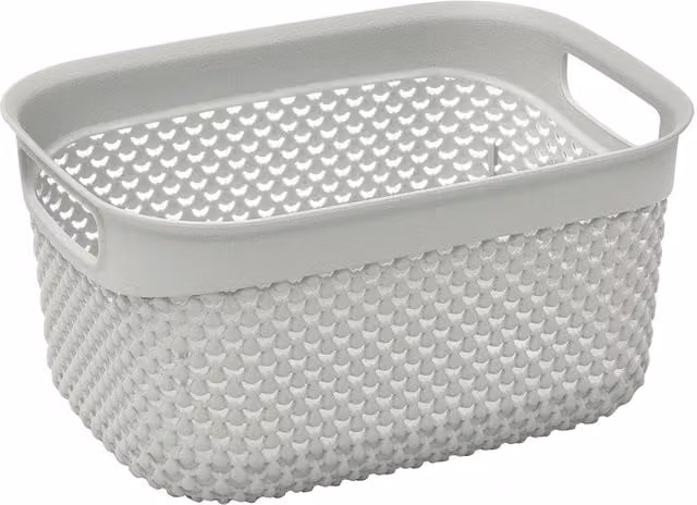 JVL Droplette Plastic Storage Box, 3.3L, Grey, W: 12 cm, D: 24 cm, H: 18 cm – 1