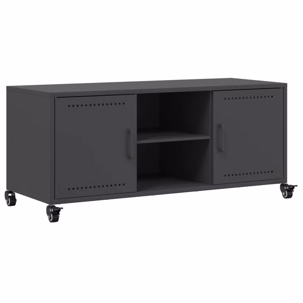 Berkfield Home Industrial Black Metal TV Cabinet W/D/H: 100.5 x 39 x 43.5 cm – 3