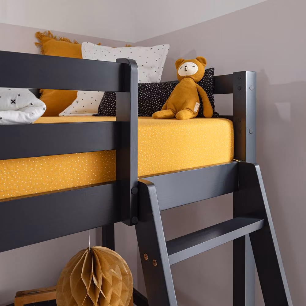 Nöa and Nani Thomas Single High Sleeper Cabin Bed in Anthracite Grey Solid Wood – 2