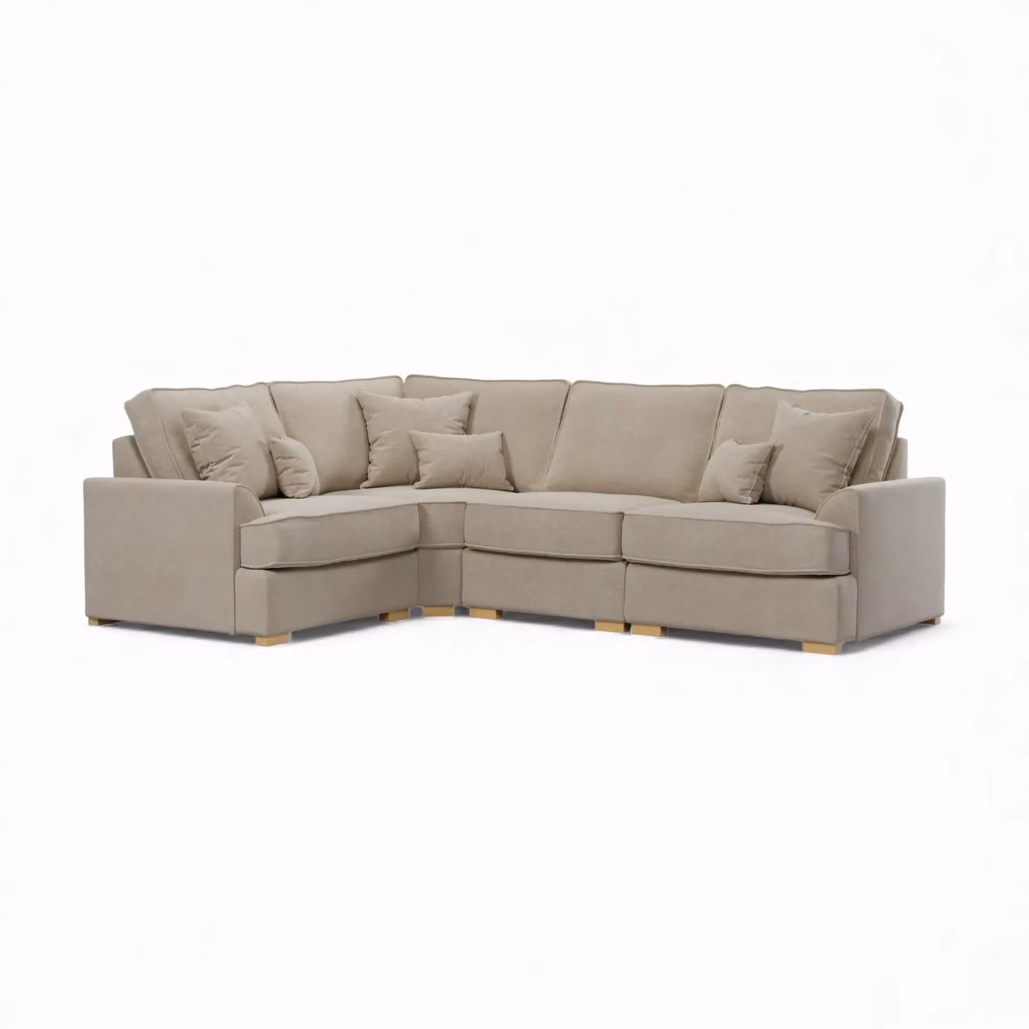 The Great Sofa Company Ophelia Left Hand Facing Chenille Corner Sofa in Stone, 3 Seater – 2