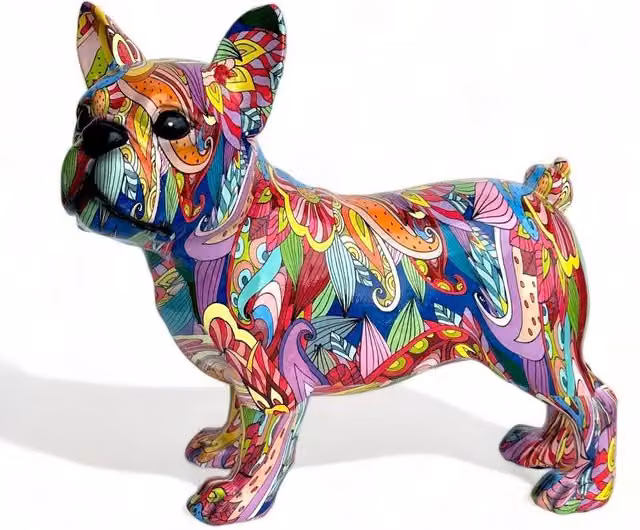 Animal Crackers Multicolour Floral French Bulldog Dog Figurine Tabletop Decoration