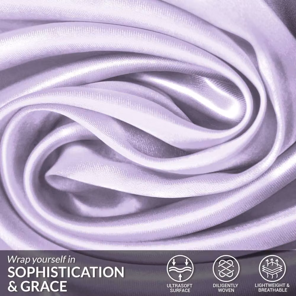 Grace 2 Pack Super Soft Mako Satin Silk Pillow Cases in Purple, W/H: 50 x 75 cm – 2