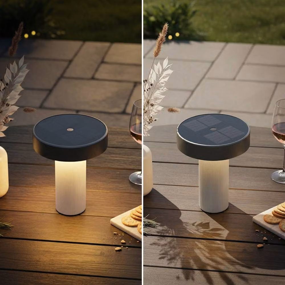 Briloner Poga Rechargeable LED Table Lamp with Solar Panel and Touch Dimmer, Off-white Anthracite, H x W x D: 20 x 16 x 16 cm – 7