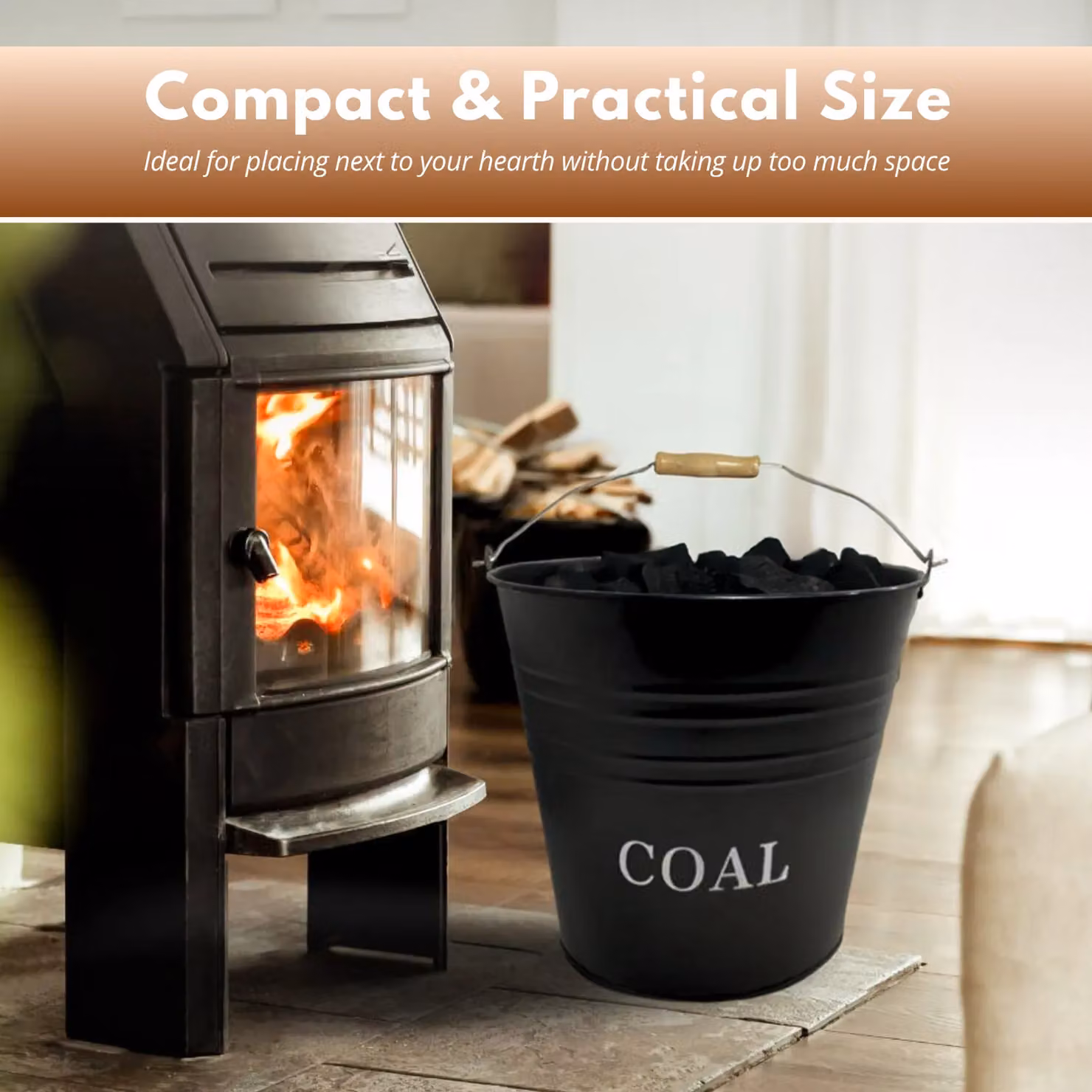 Marco Paul Heavy Duty Fireside Coal Bucket, Black, 12L – 5