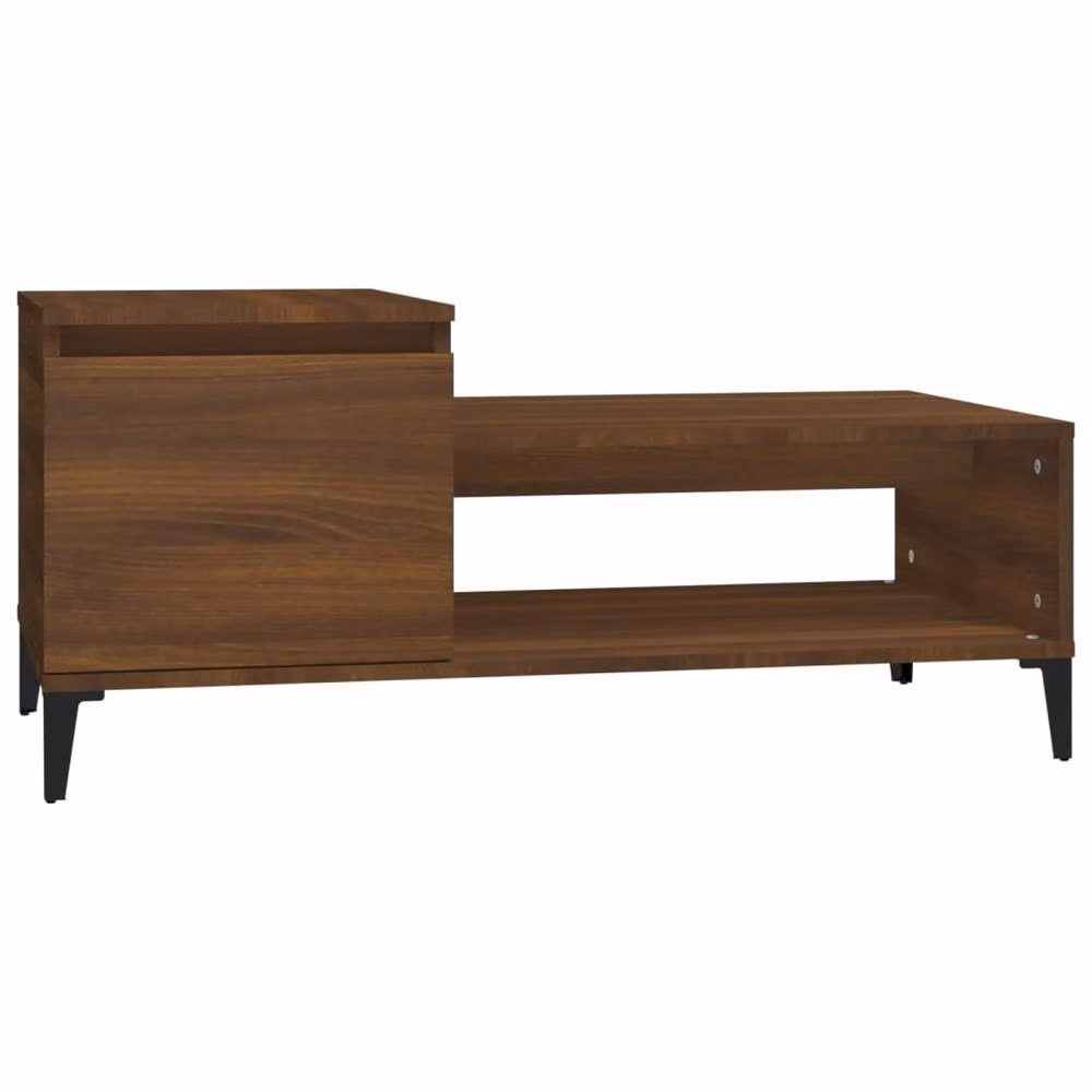 Berkfield Home Modern Brown Oak Decorative Coffee Table W/D/H: 100 x 50 x 45 cm – 2