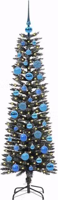 Berkfield Home Elegant Artificial Christmas Tree with 150 LEDs, Green, H x W x D: 150 x 43 x 43 cm – 1