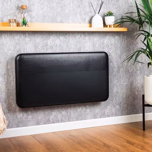 TCP 2000W Convection Panel Heater in Black, Wall Mounted or Freestanding with Digital Thermostat and Timer – 2