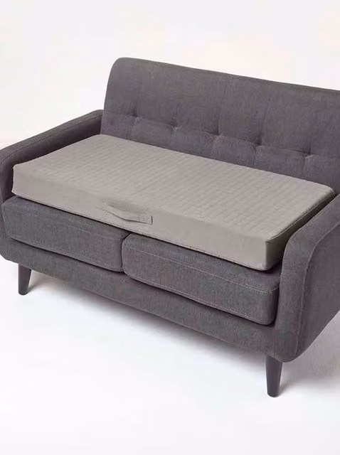 Homescapes Orthopaedic Foam 2 Seater Booster Cushion in Anthracite Grey with Removable Machine Washable Cotton Cover – 1