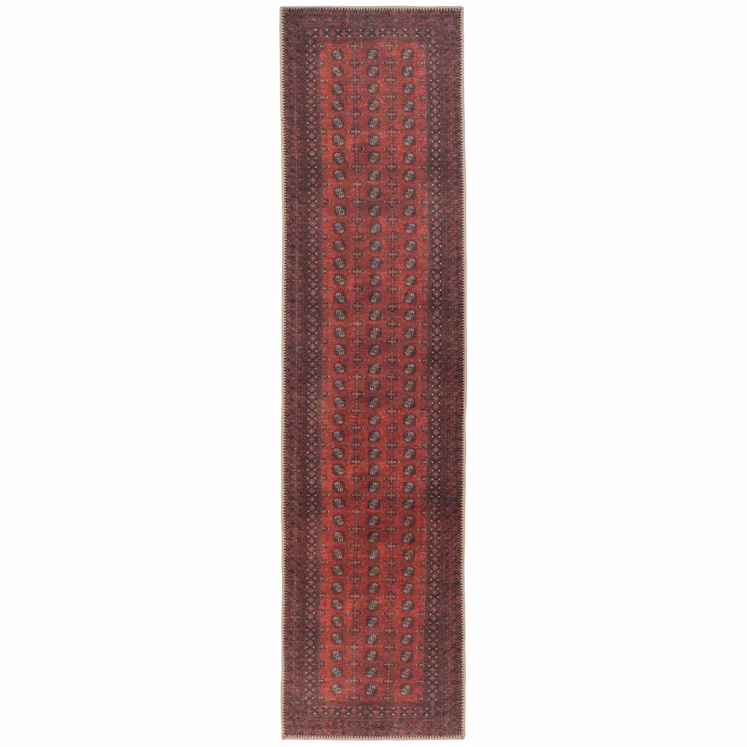 Kukoon Distressed Red Traditional Persian Non Slip Washable Low Pile Rug in Dark Red, W: 240 cm, D: 330 cm – 3