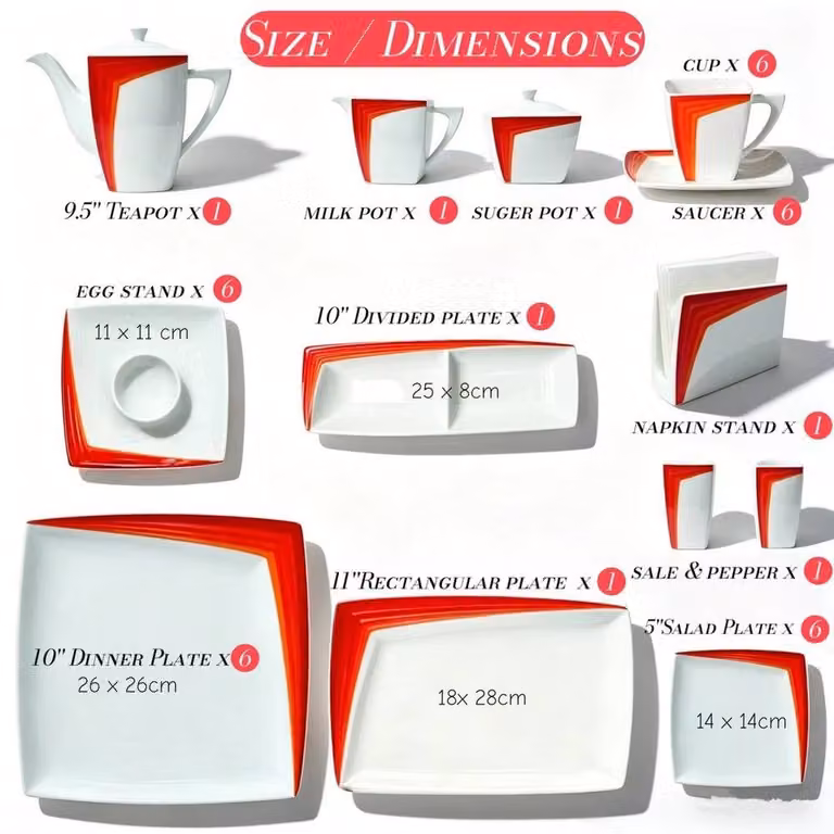 SPETLEK White Porcelain and Ceramic Dinner Set