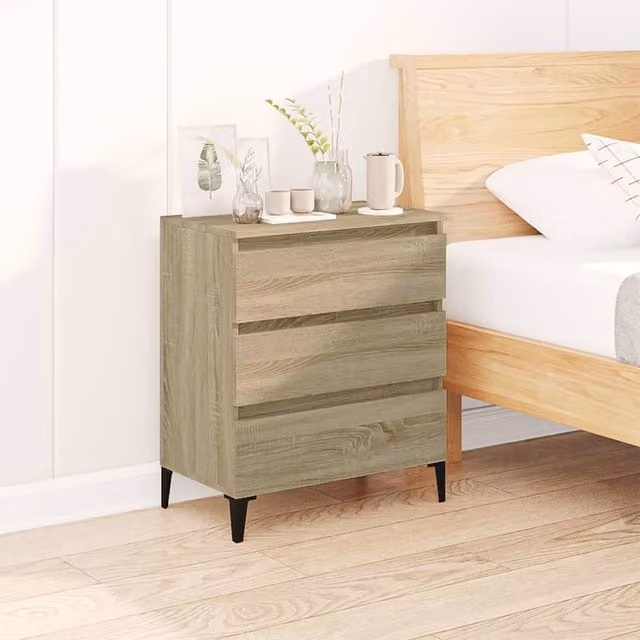 Berkfield Home Sonoma Oak Sideboard in Brown, W/D/H: 60 x 35 x 70 cm