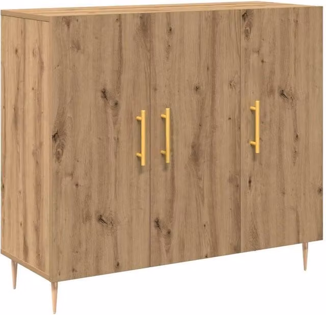 Berkfield Home Artisan Oak Sideboard in Brown, W/D/H: 90 x 34 x 80 cm – 1