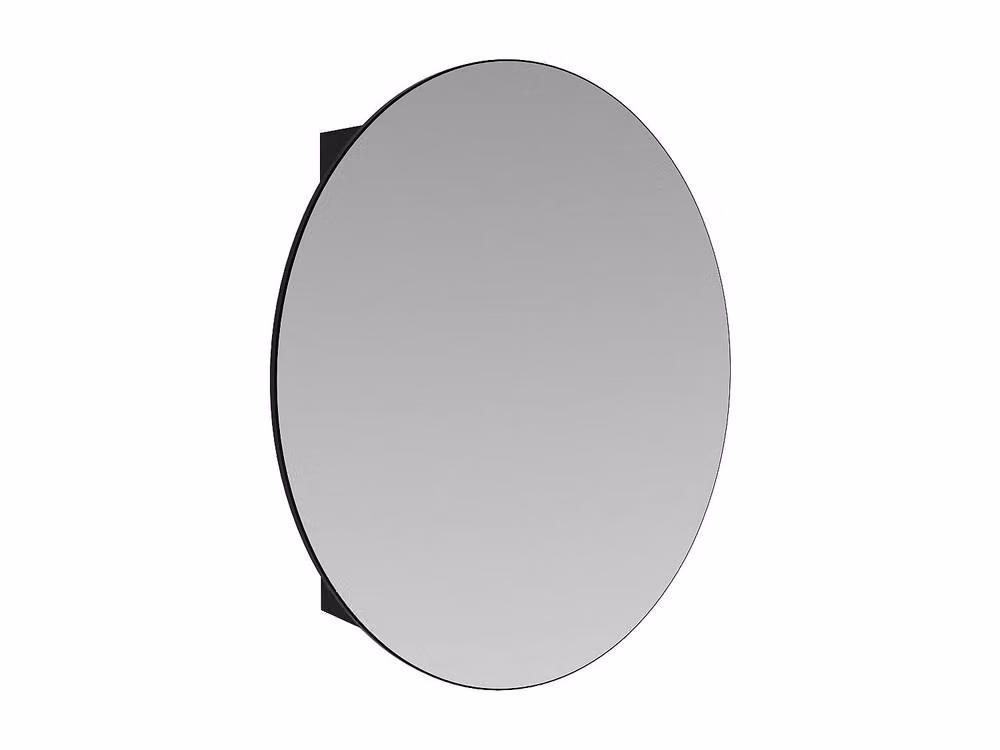 Vente-unique RURI Oval Bathroom Wall Cabinet with Mirror in Matt Black – 2