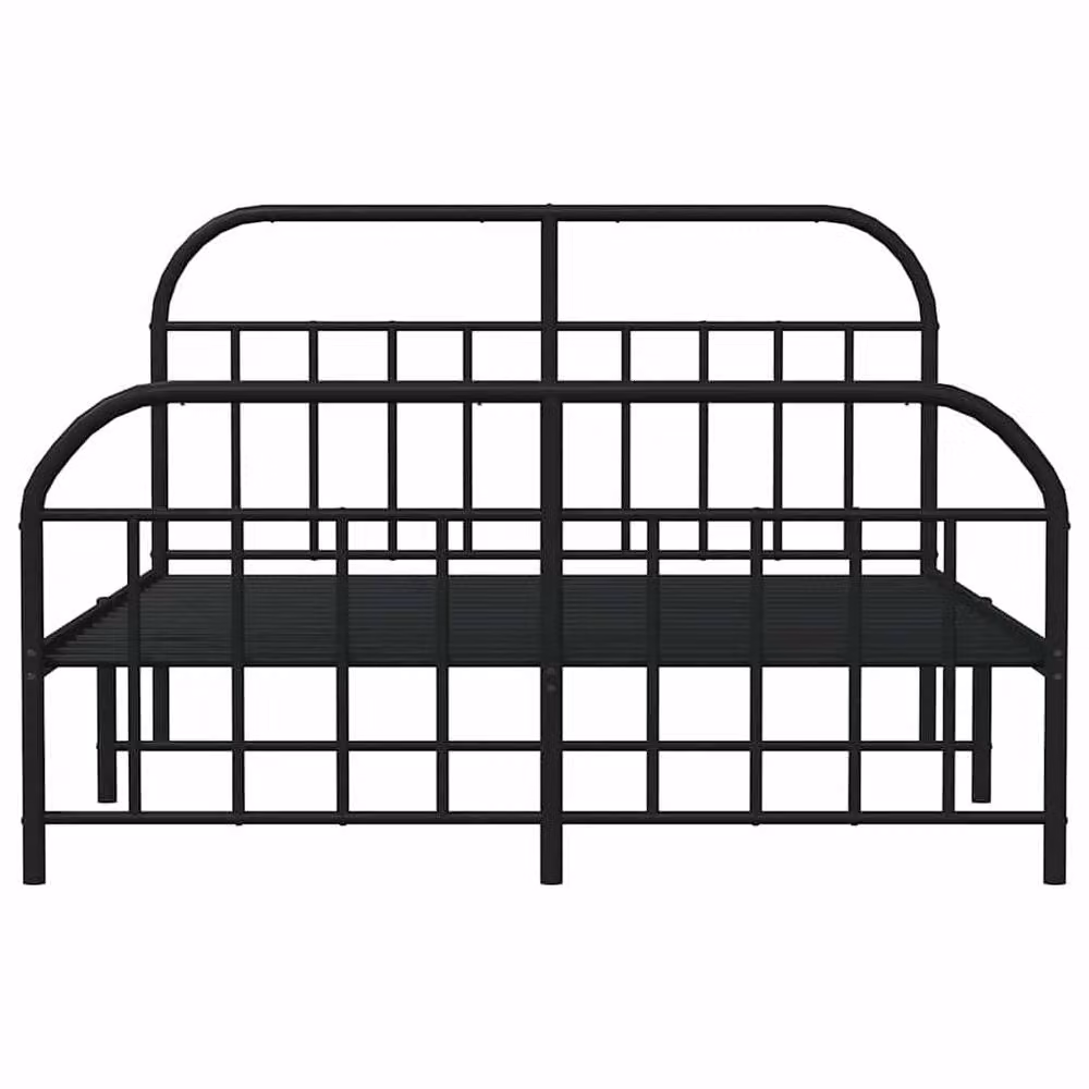Berkfield Home Metal Bed Frame with Headboard and Footboard in Black, W/D/H: 180 x 200 cm – 3