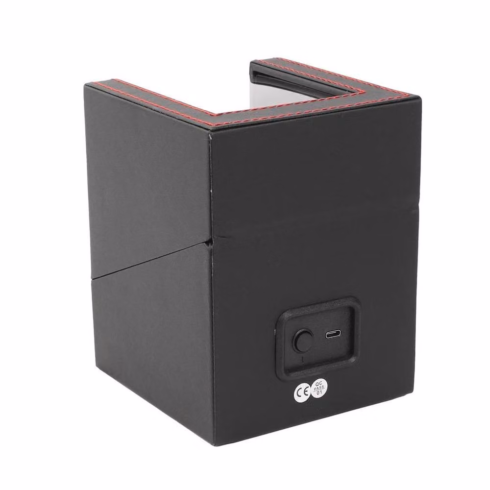 FLAVORA Automatic Single Watch Winder Box in Black, W/D/H: 16.0 x 12.0 x 12.0 cm – 5