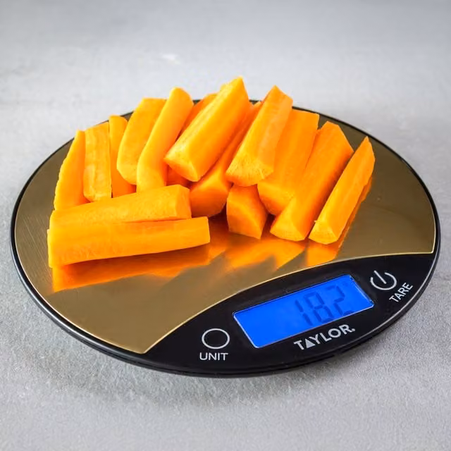 Taylor Pro Digital Kitchen Scales with Tare Function, Stainless Steel, Yellow, 5kg