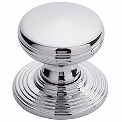 Loops Smooth Ringed Cupboard Door Knob in Polished Chrome