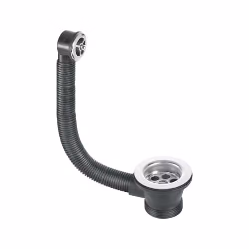 McAlpine Silver 1 1/2 inch Kitchen Sink Combined Waste and Overflow with CP Overflow Grid FSW2PC70 – 1