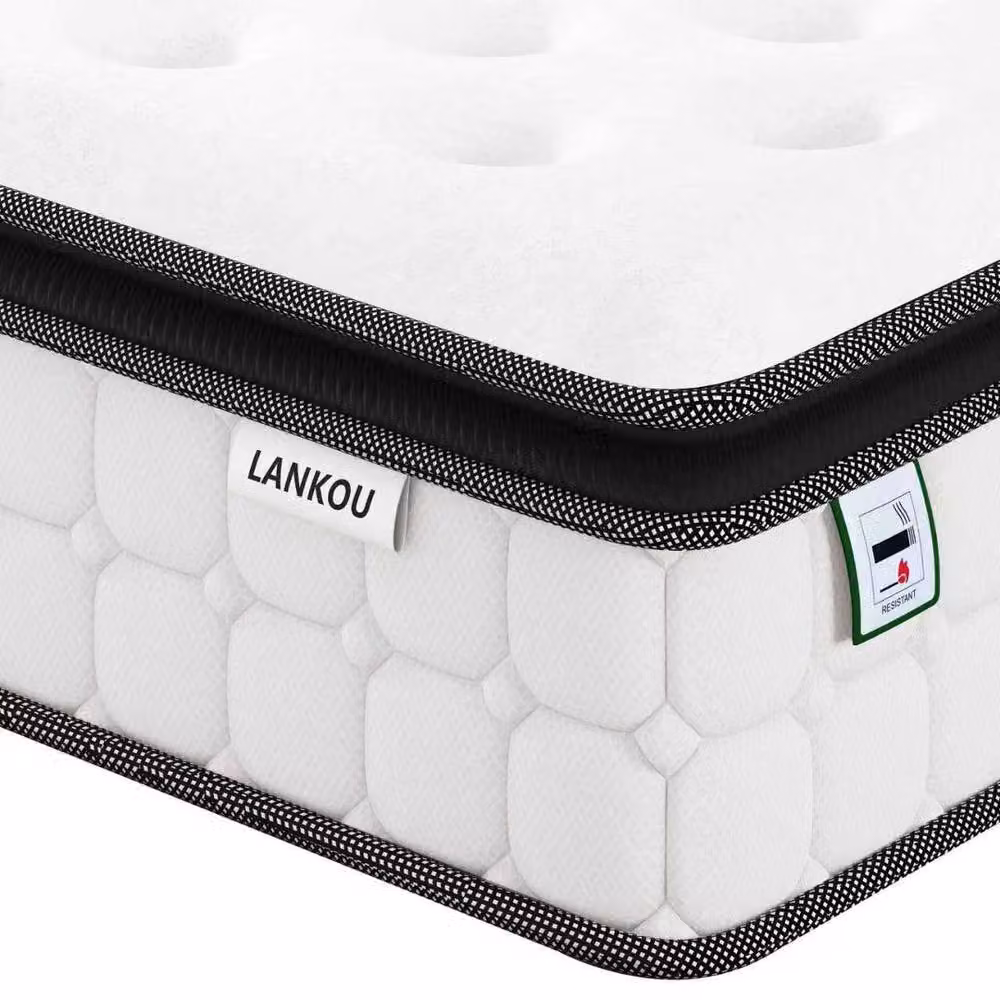 Rolipo Double Hybrid Mattress with 7-Zone Support, Medium Firm, White, W: 140 cm, D: 200 cm, H: 22 cm – 3
