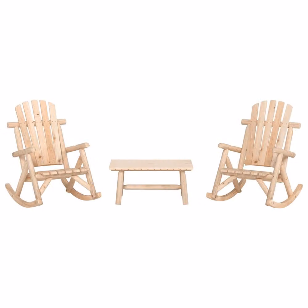 Berkfield Home Beautiful 3 Piece Garden Lounge Set in Solid Wood Spruce, Beige