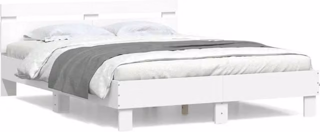 Berkfield Home White Engineered Wood Bed Frame W/D/H: 150 x 200 cm – 1